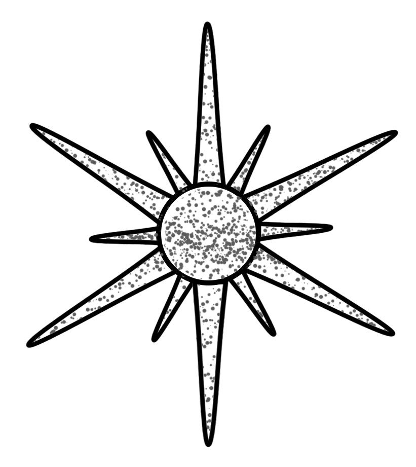 vettoriale sole 8 punte Sole